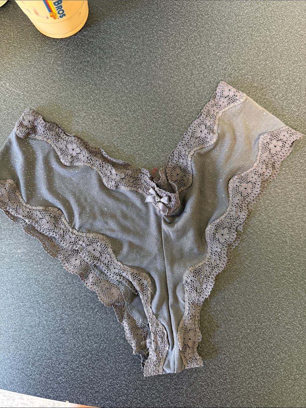 Women's Lace Trim Hipster Briefs — Grey